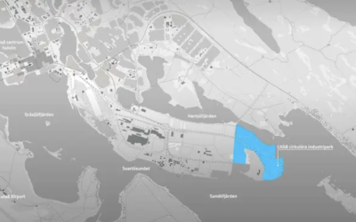 Karta över Luleå Hamn och placering av mineralfabrik.